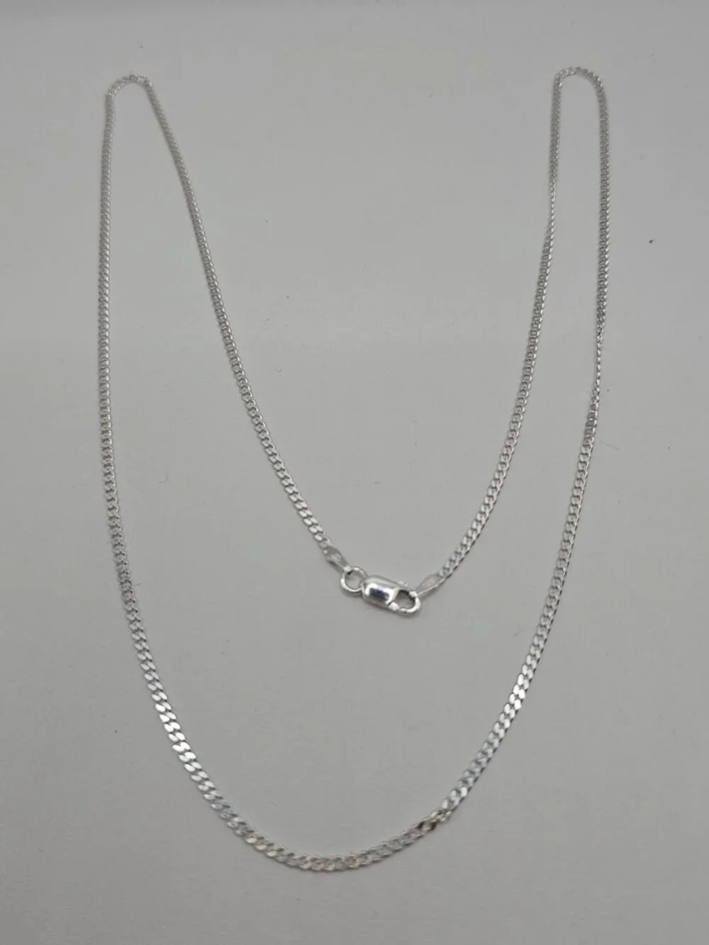 Sterling Silver 925 High Polished Super Flat Curb Link Chain 24 inches 1.8mm